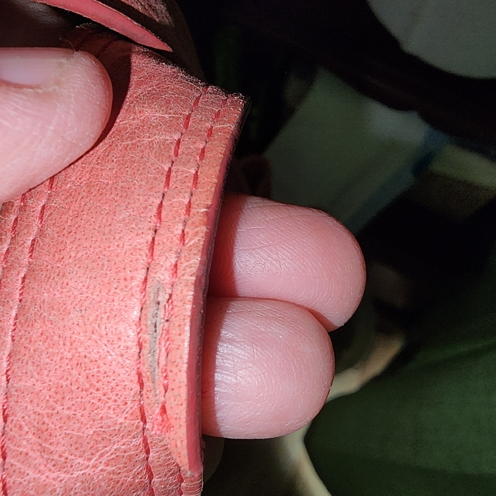 COACH GUC XL POPPY SALMON LEATHER NORTH/SOUTH TOTE BAG - Picture 5 of 14